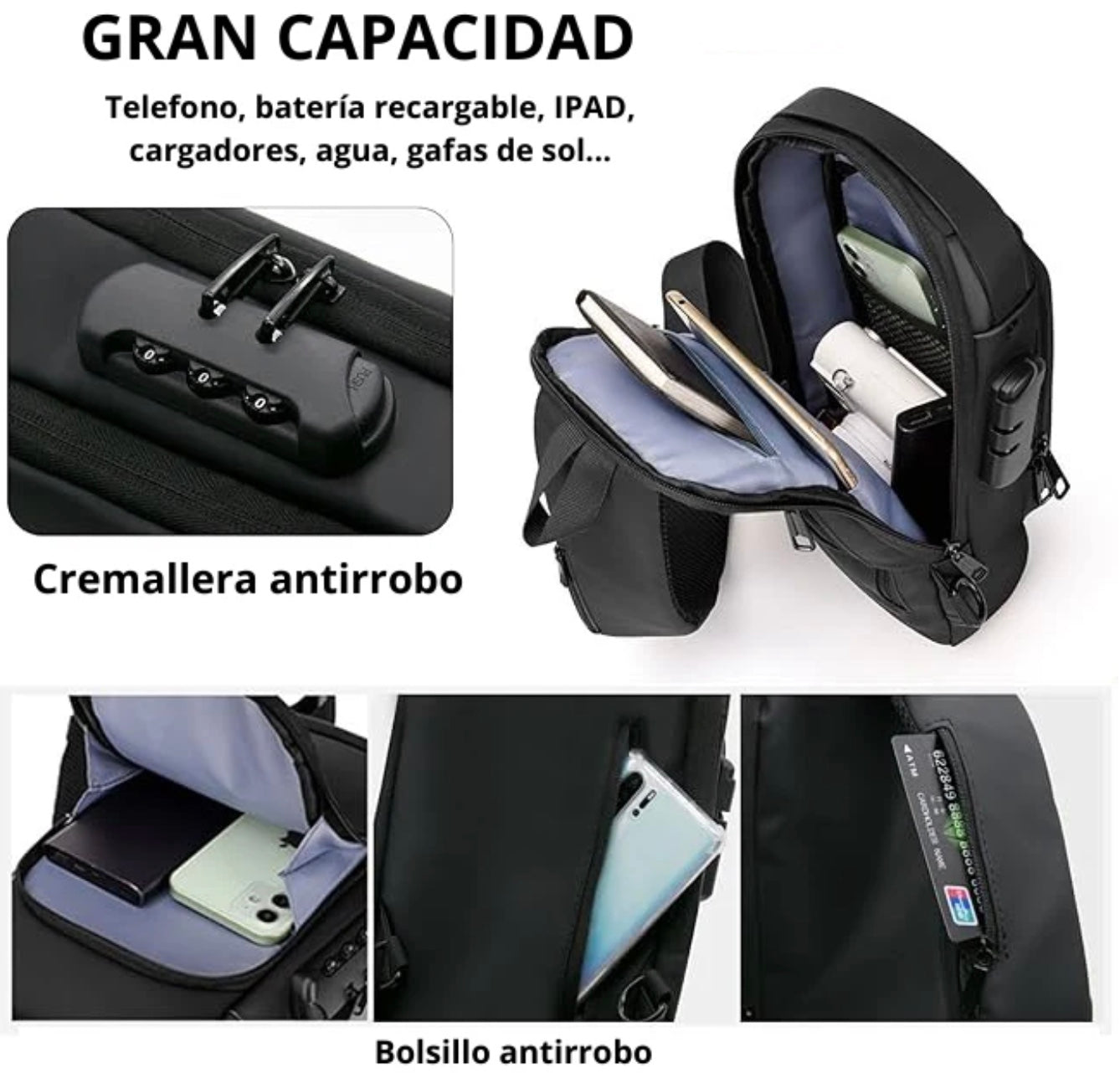 LockBag™ Mochila Cruzada Antirrobo